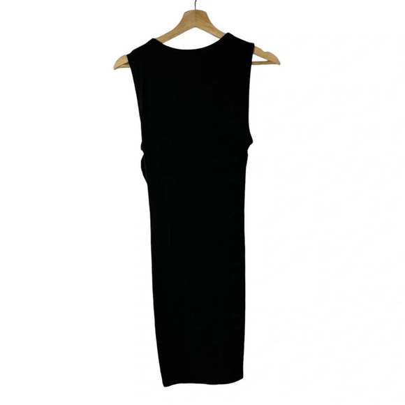 Fashion Nova Black Drape Front Mesh Bust Bodycon Mini Dress S - Picture 2 of 5